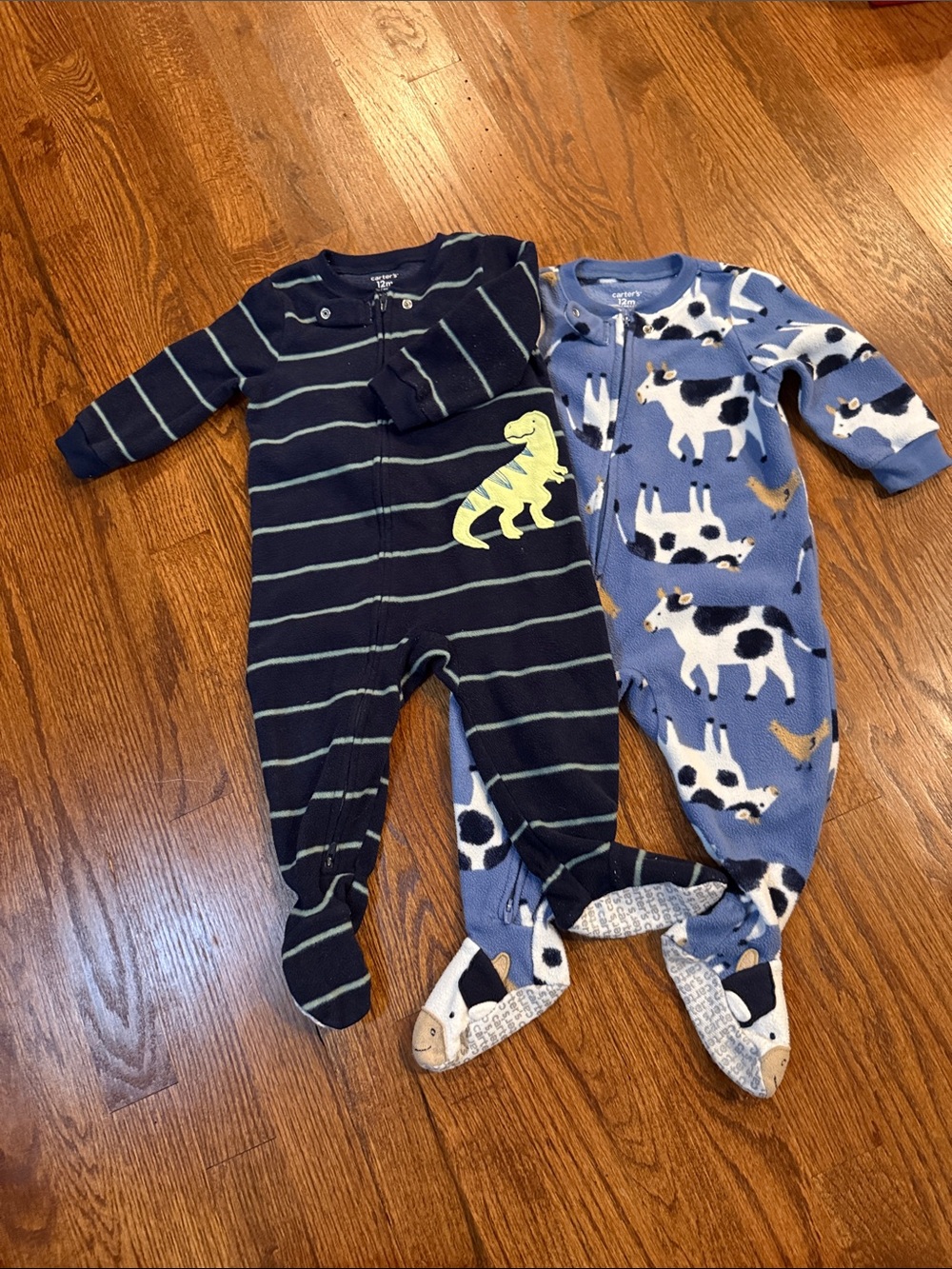 Carter's Navy Stripe & Blue Farm Animal Baby One-Piece (2-Pack)